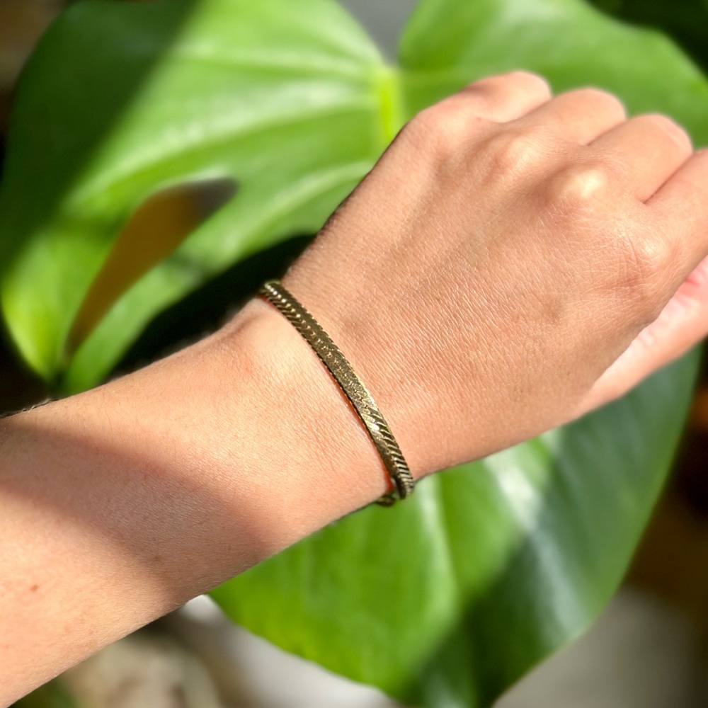 Vintage 14k Gold Herringbone Bracelet 7.5”